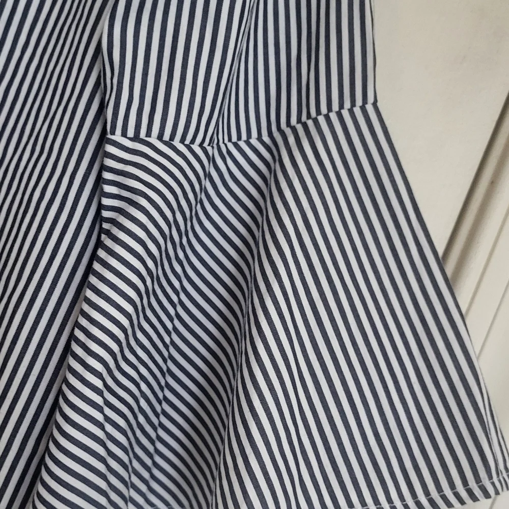 Cupio Off-Shoulder Navy Striped Blouse - Picture 3 of 8